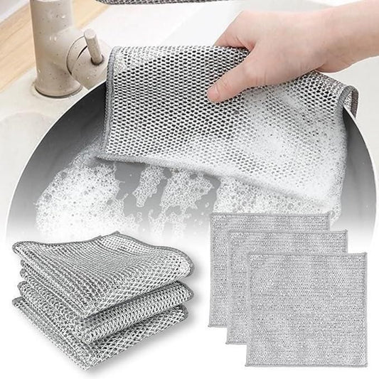 Multipurpose Wire Dishwashing Rags for Wet and Dry Pack of 3